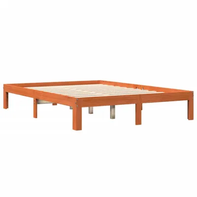 Produktbild von Massivholzbett ohne Matratze Wachsbraun 135x190 cm Kiefernholz