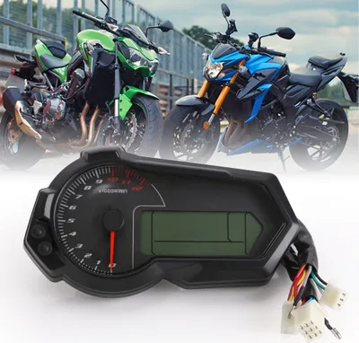 Immagine prodotto di Universale moto tachimetro LCD contachilometri contachilometri carburante RPM fai da te