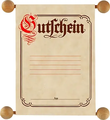 Produktbild von Gutschein im traditionellen Stil, A6, in transparenter Faltschachtel