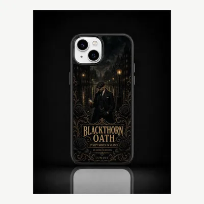 Produktbild von iPhone 15 Hülle Handyhülle Schutzhülle Case mit Schwarzdorn Motiv – LUNØIR ©