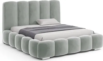 Produktbild von FURMEB GLAMOUR Polsterbett Bett mit Bettkasten Plsch 180x200cm Silber