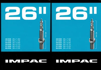 Produktbild von 2x Impac 26 Zoll SV Schlauch Sclaverand Französisches Ventil 40 - 60 559