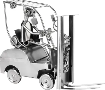 Produktbild von BRUBAKER Schraubenmännchen Gabelstapler - Staplerfahrer Eisenfigur - Bierflaschenhalter Metallfigur Handarbeit Geschenk für Lagerist Lagerlogistiker