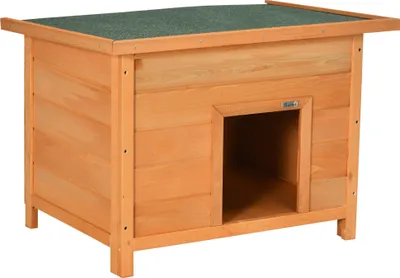 Obrázek produktu pro PawHut bouda pro psy z jedlového dřeva, vodotěsná bouda pro psy jeskyně pro kočky s otevřenou střechou, bouda pro psy, kočky, 82 x 58 x 58 cm
