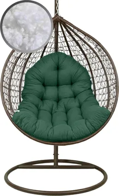 Immagine prodotto di Cuscino AMPO per poltrona sospesa 120×100 cm, cuscino da giardino per poltrona sospesa, poltrona Cocoon, altalene da giardino, verde scuro