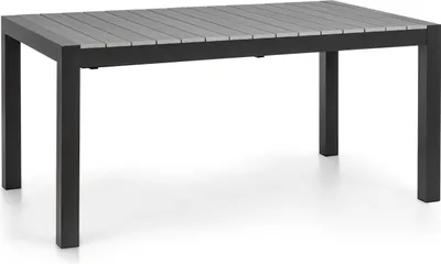 Produktbild von blumfeldt Menorca Expand - Gartentisch, Ausziehtisch, ausziehbar, Aluminium / Kunststoff-Holzimitation, Pulverbeschichtung, justierbare Füße, Tischfläche max.: 213 x 95 cm, dunkel / anthrazit