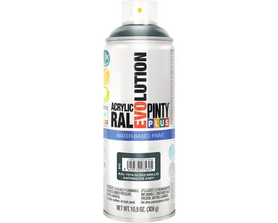 Immagine prodotto di pintyplus evolution vernice spray a base d'acqua 520cc ral 7016 grigio antracite
