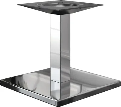 Produktbild von MADRID | Bistro Lounge Tischgestell | Edelstahl | Höhe: 36 cm | Säule: 6 x 6 cm | Fuß: 45 x 45 cm | Tischgestell Edelstahl, Gastro Tischgestell