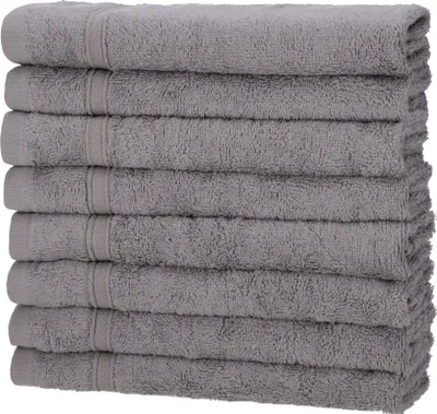 Produktbild von 8er Pack Duschtücher 70x140 cm Baumwolle Weich Frottee Uni Saugfähig Duschtuch, Farbe:anthrazit