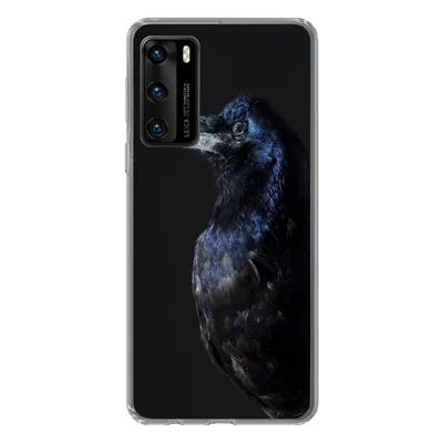 Produktbild von MuchoWow® Handyhülle Schutzhülle Hülle für Huawei P40 Vogel - Tiere - Schwarz Silikon Softcase Handy Hülle - Handytasche