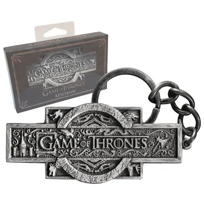 Productafbeelding van Noble Collection Game of Thrones metalen sleutelhanger, logo van de openingsscène, modelnummer NOB0037