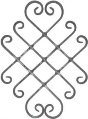 Immagine prodotto di LogistSystem - Ferri battuti Ornamento in ferro battuto 440-580x380-620mm - ad es. come elemento per inferriate - ringhiere - recinzioni - cancelli - rosoni - grate 12.817