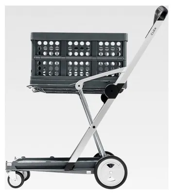 Produktbild von Multifunktionaler Faltwagen | mobiler Klappwagen | Einkaufswagen mit Aufbewahrungskiste | Plattformwagen (grau)