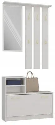 Produktbild von Vera Kleiderbügel Mit Spiegel + Schuhschrank Kaschmir Beige
