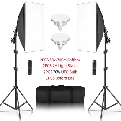 Obrázok produktu pre Fotografická súprava Softbox, nastaviteľná teplota farieb, odolná konštrukcia, SH-RGX-01-38, ako na obrázku