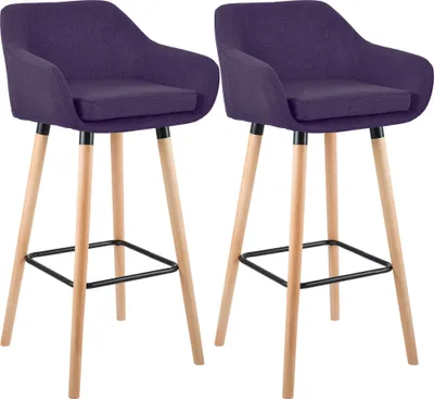 Image de lot de 2 tabourets de bar Grant tissu