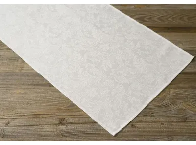 Immagine prodotto di Runner da tavola MILA motivo damascato bianco, lino e cotone, in 47x100 cm