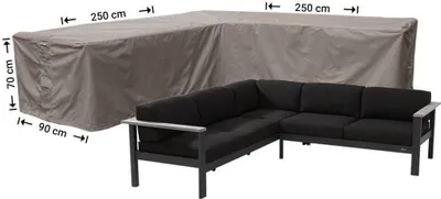Produktbild von Raffles Covers Abdeckung für Lounge Eckset 250 x 250 x 90 H: 70 cm | Atmungsaktiv | Wasserdicht | UV-beständig | Doppelnähte | Elastischer Kordelzug