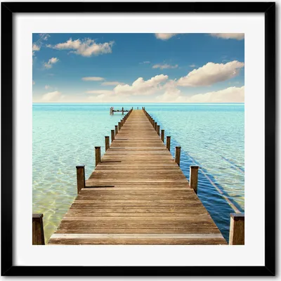 Produktbild von Bild - 50 cm x 50 cm - MDF - Rahmen, Wandkunst - Hölzerner Pier