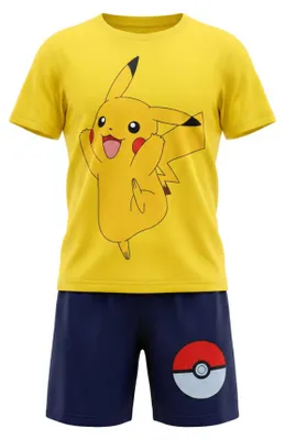 Produktbild von Pokemon Pikachu Kinder kurz Pyjama Schlafanzug - 98, Gelb