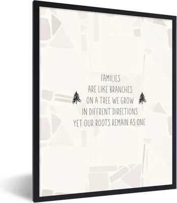 Produktbild von MuchoWow® Gerahmtes Poster Zitate - Sprichwörter - Familien sind wie Äste an einem Baum - Familie 30x40 cm - Poster mit Schwarzem Bilderrahmen Wandposter Rahmen Foto Bilder - Wanddeko - Kunstdrucke