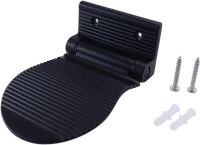 Imagen del producto de Taburete de ducha plegable, de aluminio, con reposapiés antideslizante, para montaje en pared, ideal para baños