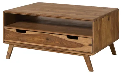 Immagine prodotto di MASSIVMOEBEL24 | Tavolino da salotto in legno di Sheesham 100x70x48  laccato-sabbiato naturale MALMÖ 2 #228