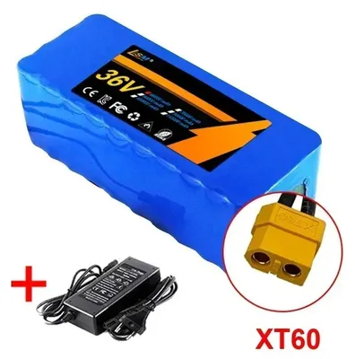 Produktbild von E-Scooter Akku 36V 60Ah - Li-Ion 10S4P 18650 Akkupack - Hochkapazität 60000mAh - 188x66x78mm - XT60 Stecker - Ladegerät inklusive