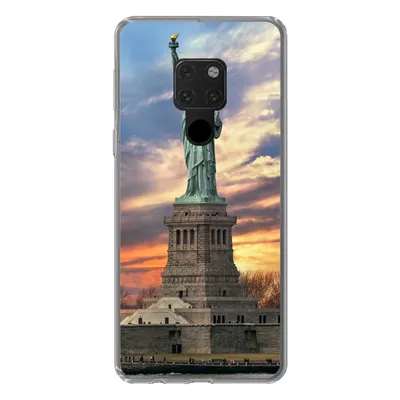 Produktbild von MuchoWow® Handyhülle Schutzhülle Hülle für Huawei P40 Lite Freiheitsstatue in New York bei Sonnenuntergang Silikon Softcase Handy Hülle - Handy