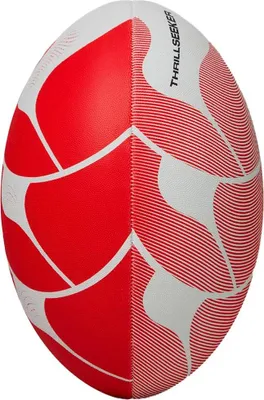 Zdjęcie produktu dla Piłka do rugby Canterbury Thrillseeker biało czerwona rozmiar 4 uchwyt treningowy