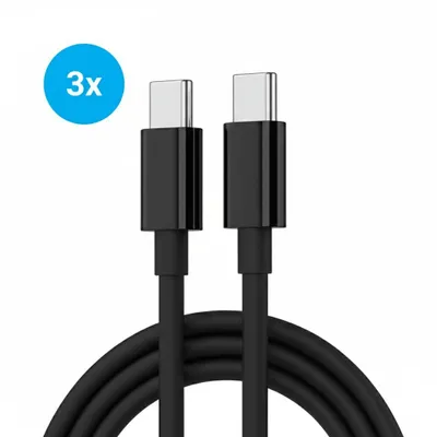 Produktbild von 4x USB-C Ladekabel 2m Schwarz – USB-C auf USB-C 20W Schnell-Ladekabel – Lade- & Datenkabel für iPhone 15 bis 17 Pro Max, Samsung, Huawei & mehr