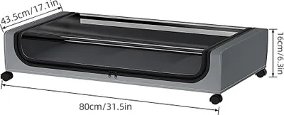 Produktbild von Aufbewahrungsbehaelter fuer unter das Bett mit Deckel und Rollen, multifunktionale Aufbewahrungsbehaelter fuer Kleidung im Wohnheim, klar sichtbare, staubdichte Unterbett-Organizer-Schubladen mit tragbarem Griff