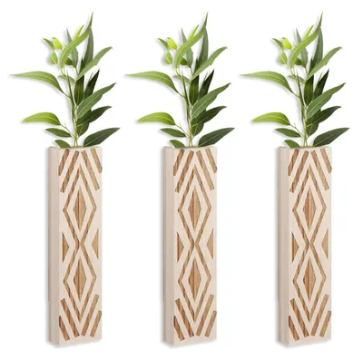 Produktbild von Wandvasen aus Holz – Wanddekoration – Wandgestaltung – Wandvase – Rustikale Dekoration – Ideal für künstliche Blumen