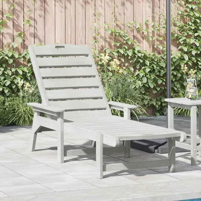 Produktbild von "2026 Promotion" Sonnenliege Weiß 195.5x53x98.5 cm HDPE - Gartenstühle CC26015