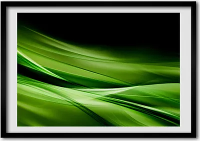 Produktbild von Bild - Bilder - Bilderrahmen - 70 cm x 50 cm - MDF-Rahmen, Wandkunst Grüne Wellen Hintergrund