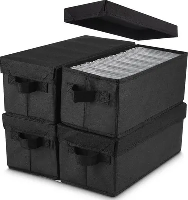Produktbild von CD-Hülleset aus 4 Teilen - Platz für 165 CDs, staubdicht und tragbar