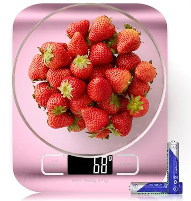 Produktbild von Digitale Lebensmittelwaage Küchenwaage - 10 kg - Edelstahl - 6 Einheiten mit Tarafunktion - Für Küche und Backen