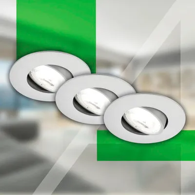 Obrázok produktu pre Sada vstavaných LED svietidiel IP23 2W 360 lm 4000 K Kulana chróm/mat Ø 9/6,8 cm 230V 3 ks