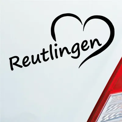 Produktbild von Auto Aufkleber Reutlingen Herz Stadt City Love Liebe 15,5x8 cm Schwarz Matt Sticker Heckscheibenaufkleber
