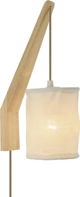 Produktbild von Kanzu Wandleuchte, Naturfarben, 36 cm hoch, 21 cm breit, 12 cm tief, E27 Fassung