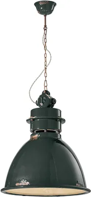 Zdjęcie produktu dla Ferroluce ceramiczna lampa wisząca industrialna czarna okrągła