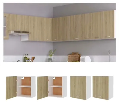 Produktbild von Küchenschrank Hängeschrank Lyons 2 Stück Sonoma Eiche 50x31x60 cm