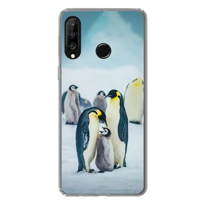 Produktbild von MuchoWow® Handyhülle Schutzhülle Hülle für Huawei P30 Lite Kaiserpinguin-Küken wird gefüttert Silikon Softcase Handy Hülle - Handyhülle