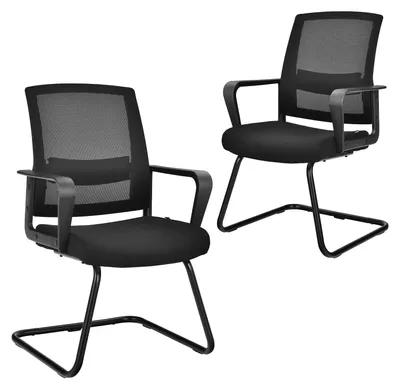 2er-Set Bürostühle mit Armlehne, Mesh-Rücken, bis 136 kg