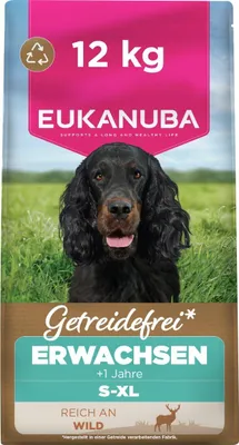 Productafbeelding van Eukanuba Grain Free Adult voeding voor alle rassen, rijk aan herten, 12 kg