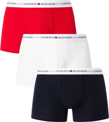 Produktbild von Tommy Hilfiger Herren 3er-Pack Unterhosen aus charakteristischer Baumwolle, Mehrfarbig