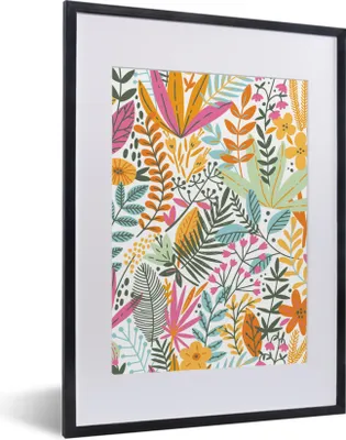 Produktbild von MuchoWow® Gerahmtes Poster Sommer - Pflanzen - Blumen - Blätter 30x40 cm - Poster mit Schwarzem Bilderrahmen Wandposter Rahmen Foto Bilder - Wandposter Schlafzimmer