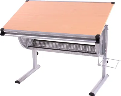 Produktbild von Kinder-/Jugend-Schreibtisch Schülerschreibtisch Bürotisch Oxford, höhenverstellbar, neigbar natur, Buche