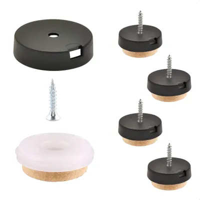 Produktbild von WAGNER QuickClick® Filzgleiter SYNO - zum Schrauben, je 4x Basis & Schraube & Einsatz Ø 25 mm, DE Ware - 16782400