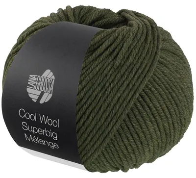 Produktbild von Lana Grossa COOL WOOL Superbig Mélange 50 g extravoluminöse Wolle 80 m Farbe 228 - Lodengrün meliert